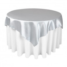 Polyester Satin Table Silver Overlays for Wedding